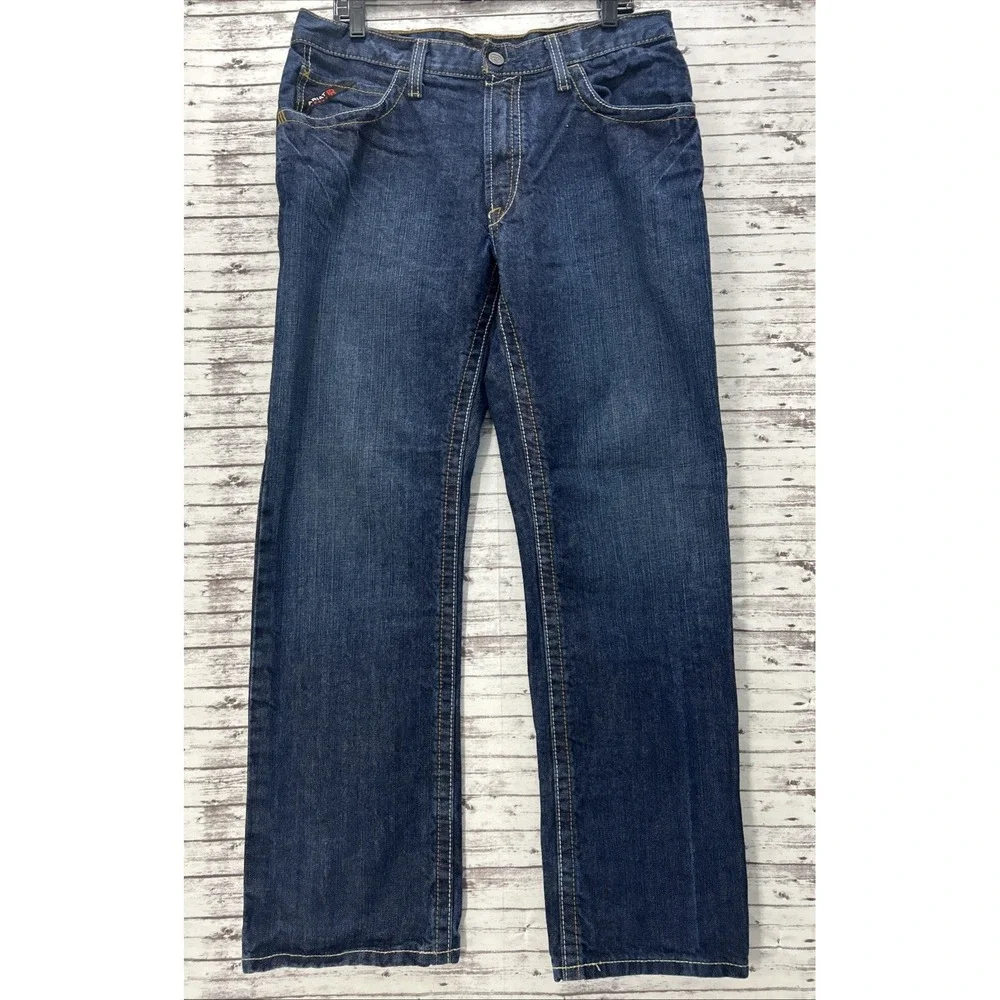 Ariat FR M4 Relaxed Boot Jeans Men's 34x32 Blue Flame Resistant CAT 2 Denim